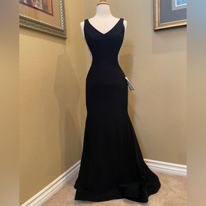 Black Long Evening Silhouette Gown by XSCAPE